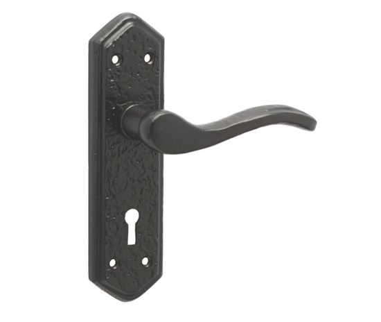 Frelan Wentworth Suite Door Handle on Lockplate Black 170mm JAB500