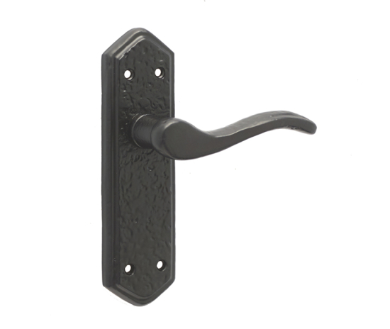 Frelan Wentworth Suite Door Handle on Latchplate Black 170mm JAB501