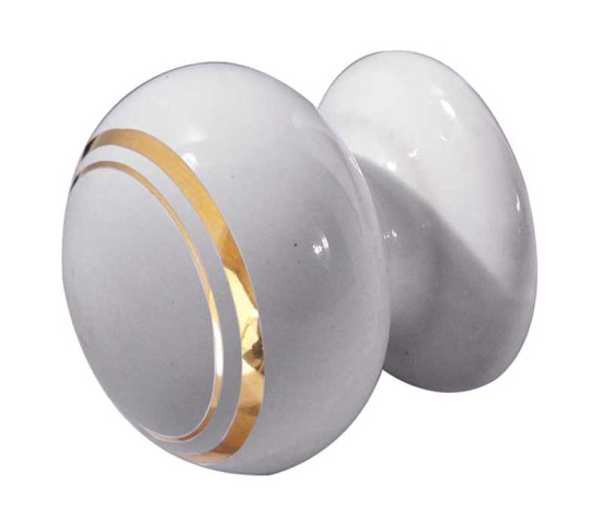 Frelan 38mm White lined cupboard knob 38mm JC24 Porcelain