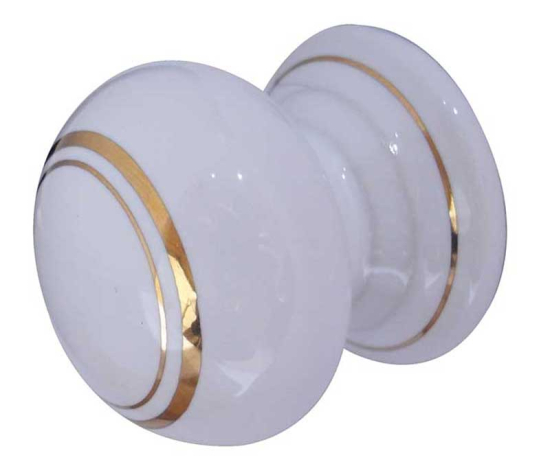 Frelan 32mm White lined cupboard knob 33mm JC25 Porcelain