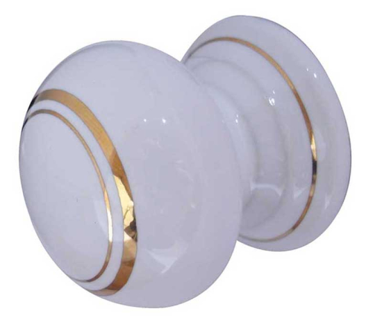 Frelan 50mm White lined cupboard knob 50mm JC26 Porcelain