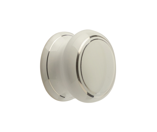 Frelan 32mm White Silverline cupboard knob JC35 Porcelain