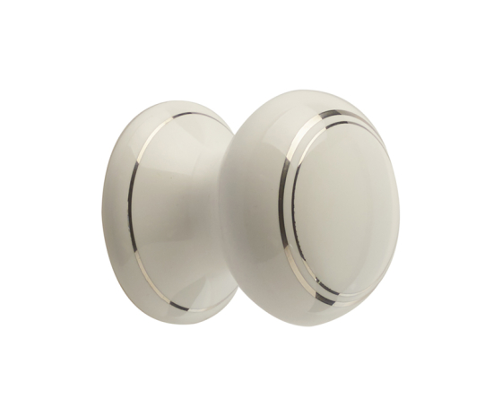 Frelan 50mm White Silverline Cupboard Knob JC36 Porcelain