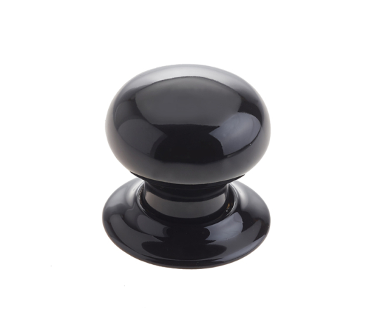 Frelan Porcelain Mortice Door Knob Black 60mm JC60