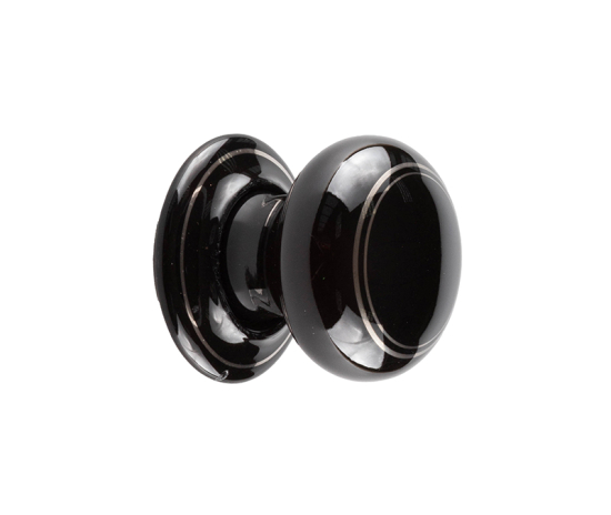 Frelan Porcelain Mortice Door Knob Black & Silverline JC73
