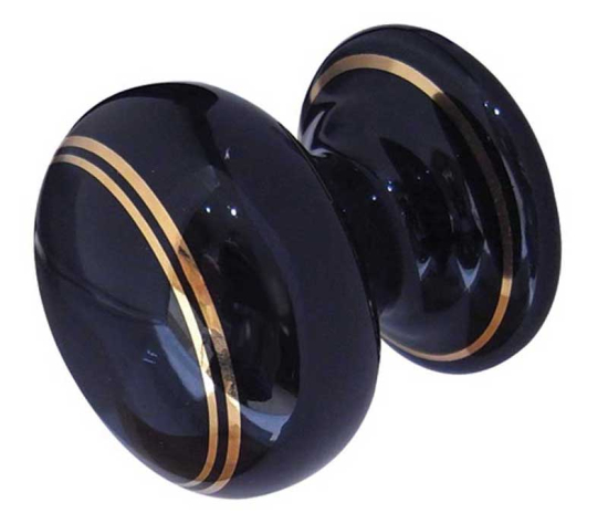 Frelan 50mm Black lined cupbaord knob 50mm JC76 Porcelain