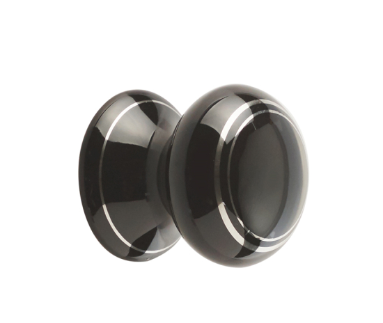 Frelan 38mm Black Silverline cupboard knob JC84 Porcelain