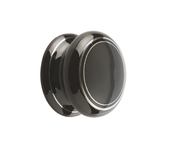 Frelan 32mm Black Silverline cupboard knob JC85 Porcelain