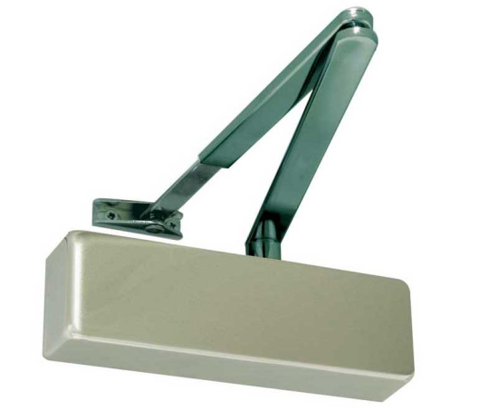 Frelan Standard Door Control with Black Arms Satin Nickel en-2-4 JD150SN Satin Nickel