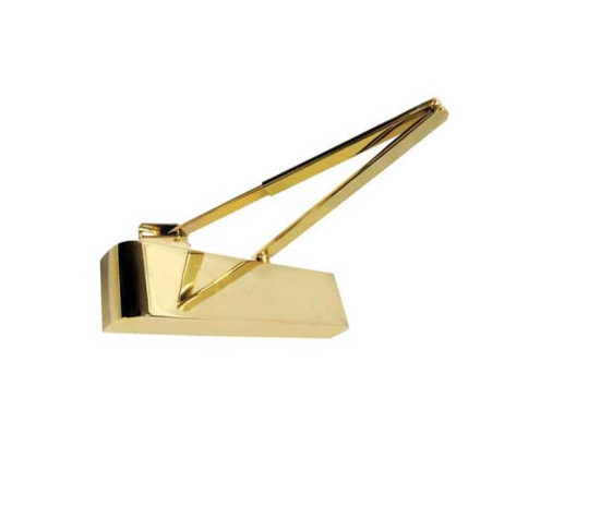 Frelan Contract Door Control with Matching Arms Polished Brass en-2-4 JD200PB