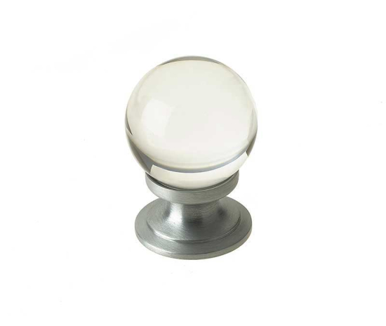 Frelan JH1151 30mm Plain glass ball cupboard knob 30mm JH1151-30SC Satin Chrome