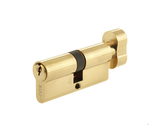Frelan Euro profile cylinder & turn 70mm JL-70EPCTPB Polished Brass