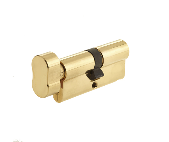 Frelan Euro profile cylinder & turn Keyed alike 70mm JL-70EPCTPB-KA Polished Brass