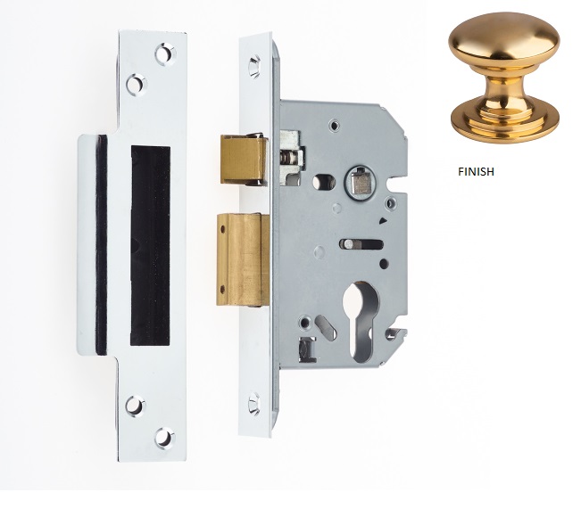 Frelan Euro profile sashlocks 76mm JL1051PB Polished Brass