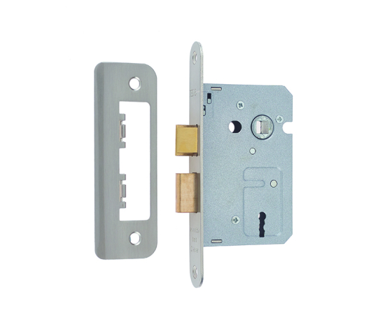 Frelan 2/L Sashlock radiused strike & forend 65mm JL470RNP Nickel Plated