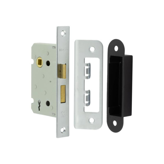 Frelan 2/L Sashlock square forend & radiused strike 65mm JL470SN Satin Nickel