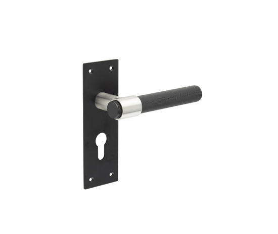 Frelan Nero T-Bar Door Handles on Euro Profile Lockplate 148mm JMB103 Matt Black