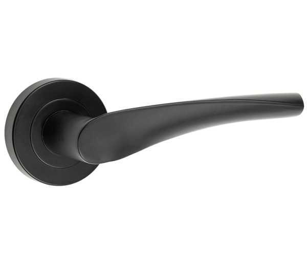 Frelan Nero Vecta Lever on Rose Door Handle JMB501 Matt Black