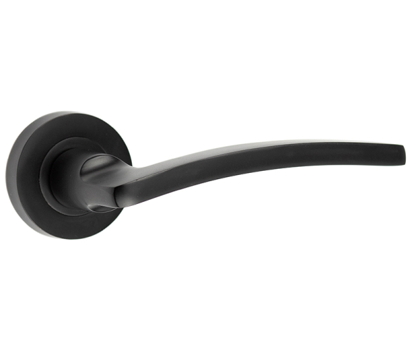 Frelan Nero Noir Lever Door Handle on Rose JMB700 Matt Black