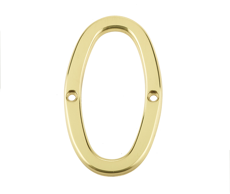 Frelan 75mm Screw Fix Numerals 75mm JN-0 Polished Brass