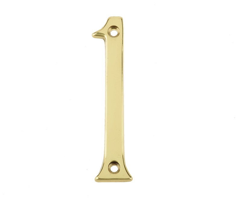 Frelan 75mm Screw Fix Numerals 75mm JN-1 Polished Brass