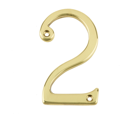 Frelan 75mm Screw Fix Numerals 75mm JN-2 Polished Brass