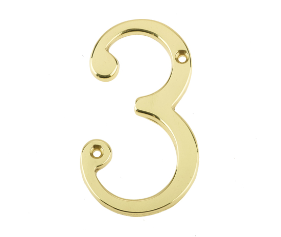 Frelan 75mm Screw Fix Numerals 75mm JN-3 Polished Brass