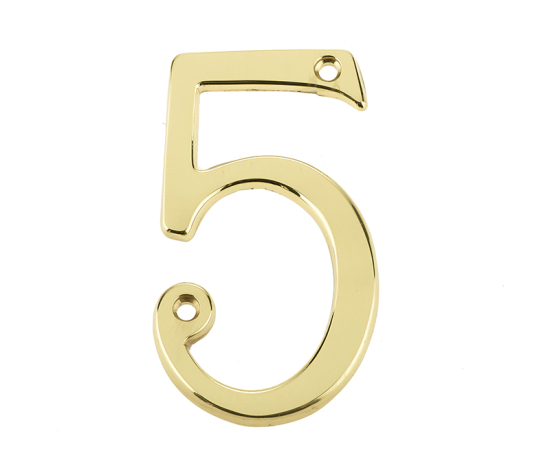 Frelan 75mm Screw Fix Numerals 75mm JN-5 Polished Brass