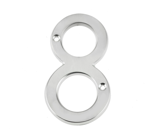 Frelan 75mm Screw Fix Numerals 75mm JNSC-8 Satin Chrome