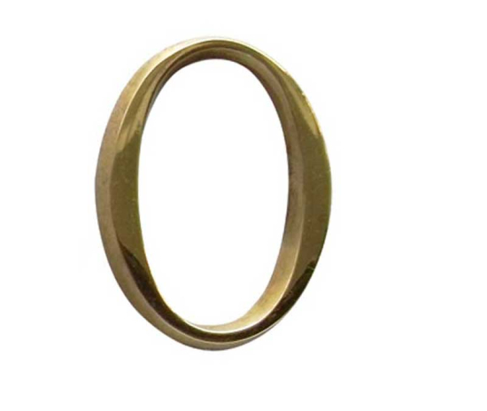 Frelan 60mm Pin Fix Numerals 60mm JP-0 Polished Brass