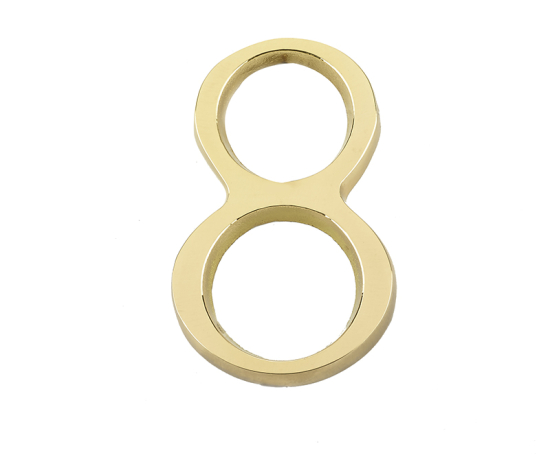 Frelan 60mm Pin Fix Numerals 60mm JP-8 Polished Brass