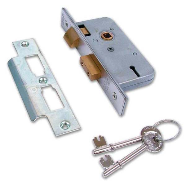 Union 3 Lever Mortice Sash Lock Satin Stainless Finish 64mm JP2277-SC-2.50 Keyed Alike