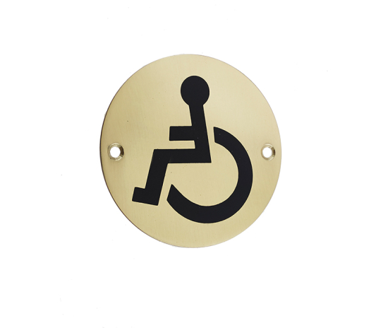 Frelan JS104 Disabled pictogram 75mm JS104PB Polished Brass