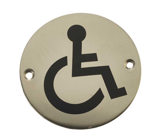 Frelan JS104 Disabled pictogram 75mm JS104PSS Polished Stainless Steel