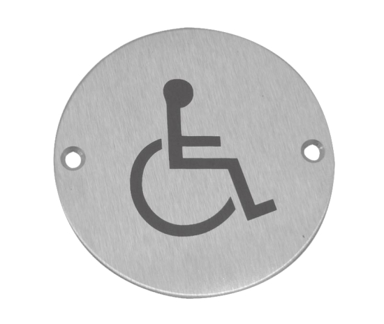 Frelan JS104 Disabled pictogram 75mm JS104SSS Satin Stainless Steel