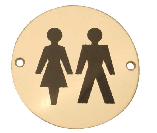 Frelan JS105 Unisex pictogram 75mm JS105PB Polished Brass
