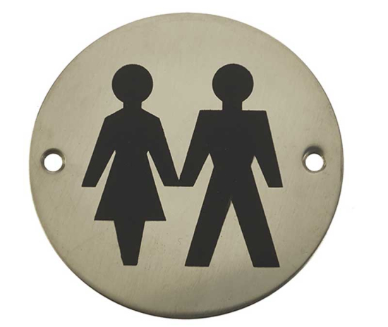 Frelan JS105 Unisex pictogram 75mm JS105PSS Polished Stainless Steel