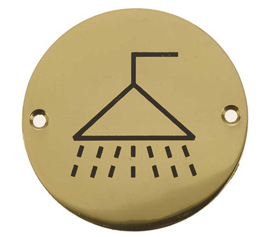 Frelan JS106 Shower pictogram 75mm JS106PB Polished Brass