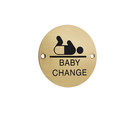 Frelan JS107 Baby change pictogram 75mm JS107PB Polished Brass