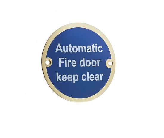 Frelan JS110 Automatic fire door keep clear 75mm JS110PB Polished Brass