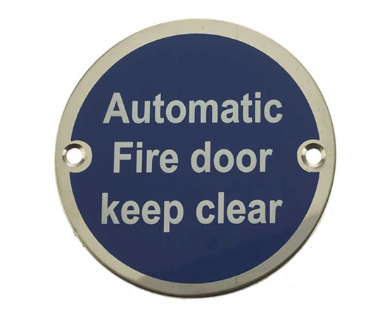 Frelan JS110 Automatic fire door keep clear 75mm JS110PSS Polished Stainless Steel