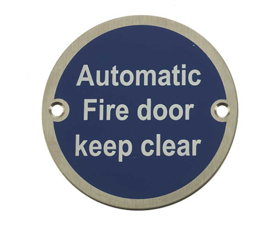 Frelan JS110 Automatic fire door keep clear 75mm JS110SSS Satin Stainless Steel