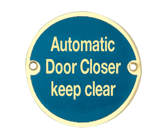 Frelan JS111 Automatic door closer keep clear 75mm JS111PB Polished Brass