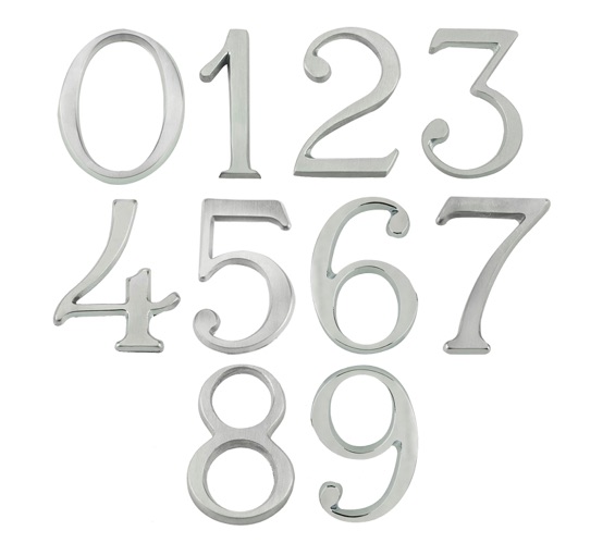 Frelan 60mm Pin Fix Numerals 60mm JSC-6&9 Satin Chrome