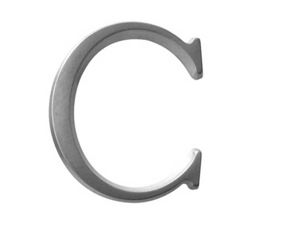 Frelan 50mm Pin Fix Letters 50mm JSC-C Satin Chrome