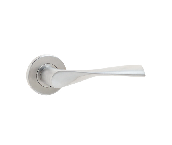 Frelan Vecta Door Handle on Rose Grade 304 Satin Stainless Steel 52mm JSS501