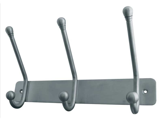 Frelan JSS800 SSS 3 hook coat rack 250mm JSS800 Satin Stainless Steel