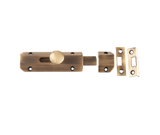 Frelan 100mm Brass Slide Bolt 100mm JV167AB Antique Brass