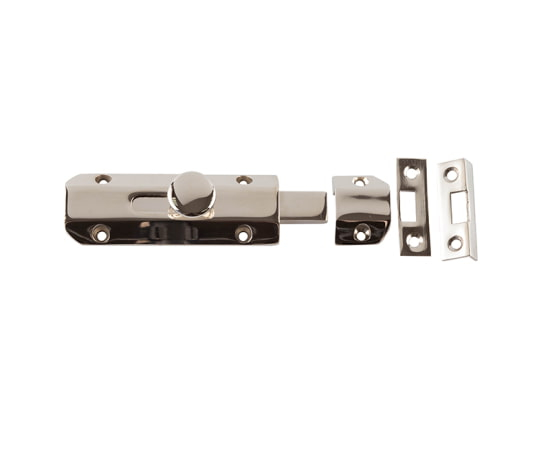 Frelan 100mm Brass Slide Bolt 100mm JV167PN Polished Nickel
