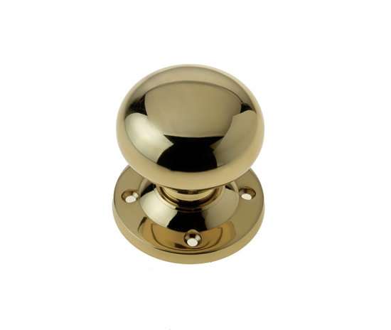 Frelan Mushroom Mortice Door Knob Polished Brass 57mm JV172BPB